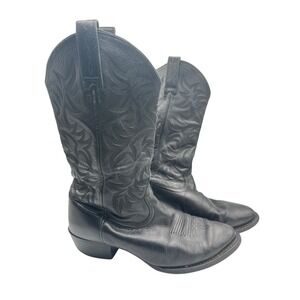 Ariat Style 34770 Black Leather Embossed Cowboy Boots Men US 9EE